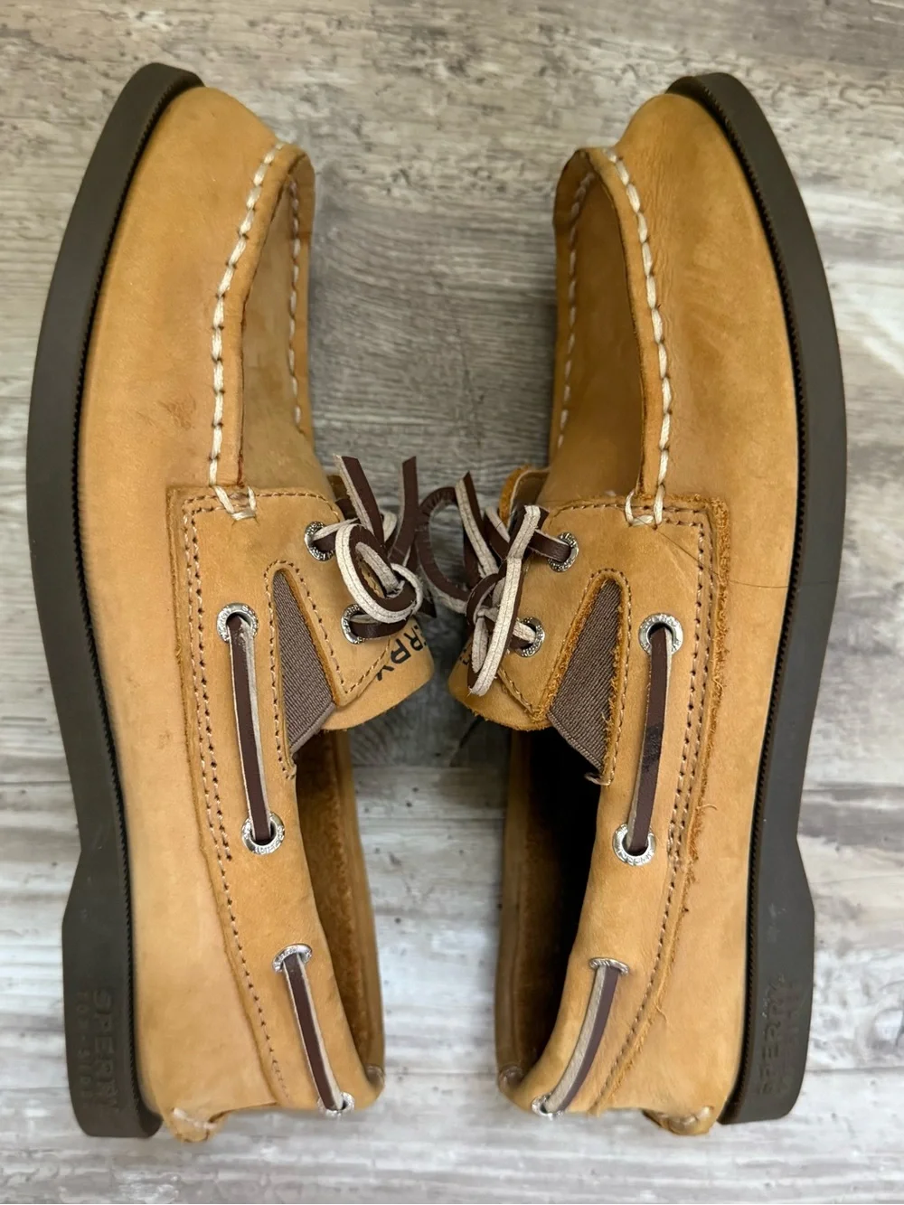 Sperry Boys Top Sider Leather Boat Shoes Sz 2